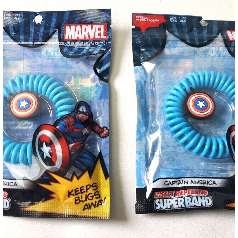 2 Packs Marvel Avengers Bug Bands Captain America Insect Repelling SuperBand